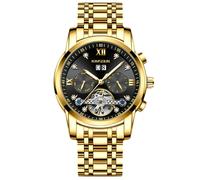 RORIOS Reloj Mecánico para Hombres Relojes de Pulsera Tourbillon Automático Reloj Esqueleto Acero Inoxidable Reloj Elegante Diamante Oro Negro