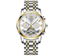 RORIOS Reloj Mecánico para Hombres Relojes de Pulsera Tourbillon Automático Reloj Esqueleto Acero Inoxidable Reloj Elegante Diamante Plata B