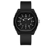 RORIOS Reloj Minimalista para Hombre Reloj de Pulsera Cuarzo 50m Impermeable Relojes Deportivo Luminoso Reloj Casual Analógico Reloj Unisex Silicona Negro A