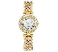 RORIOS Reloj Moda Mujer con Acabados Cristal Pulsera Metal Elegante Relojes Cuarzo para Uso Diario Oro