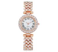 RORIOS Reloj Moda Mujer con Acabados Cristal Pulsera Metal Elegante Relojes Cuarzo para Uso Diario Oro Rosa