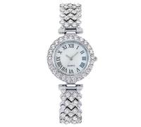 RORIOS Reloj Moda Mujer con Acabados Cristal Pulsera Metal Elegante Relojes Cuarzo para Uso Diario Plata