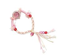 RORIOS Reloj Mujer Bohemio Relojes Pulsera Trenzado Hecho Mano Esfera con Cristales Correa Flecos Ajustable Watch Moda Ligero Rojo