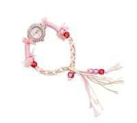 RORIOS Reloj Mujer Bohemio Relojes Pulsera Trenzado Hecho Mano Esfera con Cristales Correa Flecos Ajustable Watch Moda Ligero Blanco