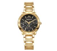 RORIOS Reloj Mujer con Movimiento Cuarzo Pulsera Metal Relojes Vestir Estilizado para el Día y Fiestas Oro Negro