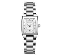 RORIOS Reloj Mujer Cuarzo Acero Inoxidable A Prueba de Agua Relojes Analógico Cuadrado con Visualización Fecha Watch Vestir Minimalista Elegante Regalo Ideal Mujeres Uso Diario Blanco