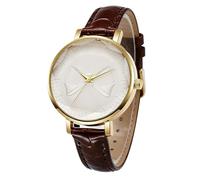 RORIOS Reloj Mujer Cuero Moda con Esfera de Moño Relojes Analógico Cuarzo Mujeres Multicolor Watch Casual Elegante para Fiesta & Oficina Marrón