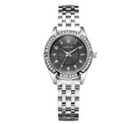 RORIOS Reloj Mujer de Acero Inoxidable con Strass Relojes Cuarzo Analógico Moda Pieza Relojería Elegante y Casual para Uso Diario & Regalo Negro