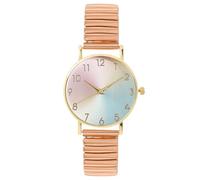 RORIOS Reloj Mujer Esfera Degradada Correa Extensible Acero Inoxidable Relojes Cuarzo Analógico Legible Uso Diario & Regalo Cumpleaños y Fiesta Oro Rosa
