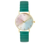 RORIOS Reloj Mujer Esfera Degradada Correa Extensible Acero Inoxidable Relojes Cuarzo Analógico Legible Uso Diario & Regalo Cumpleaños y Fiesta Verde