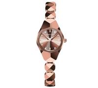 RORIOS Reloj Mujer Estiloso Decorado con Cristales Pulsera Geométrica 30m Impermeable Quarz Ligero para Cotidiano & Fiestas Cafe Dorado