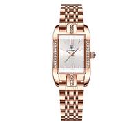 RORIOS Reloj Mujer Moda Rectangular Relojes Analógico de Cuarzo con Correa en Acero Inoxidable Diamante Relojes de Pulsera para Mujeres