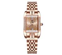 RORIOS Reloj Mujer Moda Rectangular Relojes Analógico de Cuarzo con Correa en Acero Inoxidable Diamante Relojes de Pulsera para Mujeres
