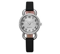RORIOS Reloj Mujer Piel Moda Esfera Numérica Incrustada de Strass Múltiples Colores Esencial para Casual & Fiesta Negro