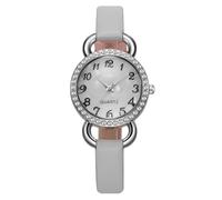 RORIOS Reloj Mujer Piel Moda Esfera Numérica Incrustada de Strass Múltiples Colores Esencial para Casual & Fiesta Gris