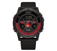 RORIOS Reloj Multifuncional Electrónico Reloj Creativo para Hombre Reloj de Pulsera Deportivos Impermeable Relojes Moda Digital Correa de Resina Nero Rosso