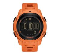 RORIOS Reloj Multifuncional Electrónico Unisex Adulto, Redondo, Naranja, Cuarzo Japonés, Impermeable 50 Metros, Deporte, Digital, Correa de Caucho, Hombre, Mujeres, Unisex