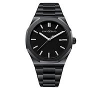 RORIOS - Reloj para Hombre Impermeable analógico de Cuarzo con Acero Inoxidable Calendario Deportivo Reloj de Negocios Relojes para Hombre, Plateado y Negro, Pulsera
