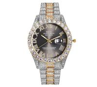 RORIOS Reloj para Hombre Relojes con Diamantes Cuarzo Números Romanos Pieza Moda Hip Hop Cotidiano & Fiesta Múltiples Opciones Color Negro