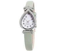 RORIOS Reloj para Mujer con Esfera en Forma de Gota y Decoración Strass Estilos Esfera Relojes Elegante Verde A