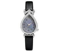 RORIOS Reloj para Mujer con Esfera en Forma de Gota y Decoración Strass Estilos Esfera Relojes Elegante Negro A