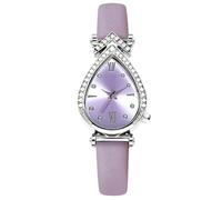 RORIOS Reloj para Mujer con Esfera en Forma de Gota y Decoración Strass Estilos Esfera Relojes Elegante Púrpura