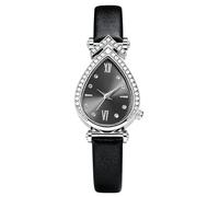 RORIOS Reloj para Mujer con Esfera en Forma de Gota y Decoración Strass Estilos Esfera Relojes Elegante Negro