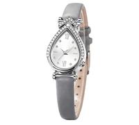 RORIOS Reloj para Mujer con Esfera en Forma de Gota y Decoración Strass Estilos Esfera Relojes Elegante Gris