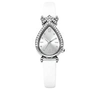 RORIOS Reloj para Mujer con Esfera en Forma de Gota y Decoración Strass Estilos Esfera Relojes Elegante Blanco