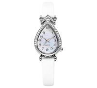 RORIOS Reloj para Mujer con Esfera en Forma de Gota y Decoración Strass Estilos Esfera Relojes Elegante Blanco A