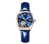 RORIOS Reloj para Mujer Cuarzo Analógico Reloj con Correa de Cuero Luminoso Reloj Moda Esqueleto Relojes de Pulsera