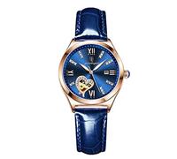 RORIOS Reloj para Mujer Cuarzo Analógico Reloj con Correa de Cuero Luminoso Reloj Moda Esqueleto Relojes de Pulsera