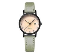 RORIOS Reloj Pulsera de Fácil Lectura Cuero Cuarzo Analógico Digital Relojes Clásico Impermeable Watches para Mujer Verde