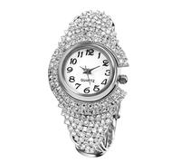 RORIOS Reloj Pulsera para Mujer con Cristales Relojes Cuarzo Incrustado Piedras Watch Fiesta & Diario de Moda Plata