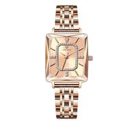 RORIOS Reloj Rectangular de Cuarzo con Brazalete Acero Inoxidable Diamante Diamond Watch Femenino Redondo Análogo para Mujeres Chicas Wristwatch Oro