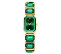 RORIOS Reloj Rectangular de Diseño Exclusivo para Mujer Elegantes Relojes Clásico Cuarzo con Correa Diamantes Resistente al Agua Verde