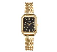 RORIOS Reloj Rectangular para Mujer Relojes con Pulsera de Acero Inoxidable Watch Cuarzo Uso Diario y Regalo Oro Negro