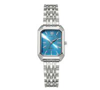 RORIOS Reloj Rectangular para Mujer Relojes con Pulsera de Acero Inoxidable Watch Cuarzo Uso Diario y Regalo Plata Azul