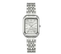 RORIOS Reloj Rectangular para Mujer Relojes con Pulsera de Acero Inoxidable Watch Cuarzo Uso Diario y Regalo Plata Blanca