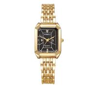RORIOS Reloj Rectangular para Mujer Relojes Pulsera Acero Inoxidable Moda Watch Cuarzo Elegante Vestir Casual Oro Negro