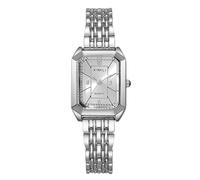 RORIOS Reloj Rectangular para Mujer Relojes Pulsera Acero Inoxidable Moda Watch Cuarzo Elegante Vestir Casual Plata
