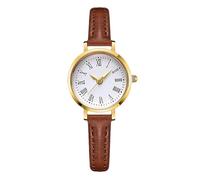 RORIOS Reloj Vintage Números Romanos para Mujer Delicada Reloj de Pulsera con Correa Cuero Elegante Watches Cuarzo Uso Diario Marrón café