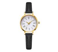 RORIOS Reloj Vintage Números Romanos para Mujer Delicada Reloj de Pulsera con Correa Cuero Elegante Watches Cuarzo Uso Diario Negro