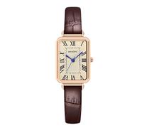 RORIOS Reloj Vintage Rectangular Mujer Correa de Cuero Relojes Analógico Quartzo con Esfera Elegante Moda Multiestilo para Mujeres/Adolescentes Marrón