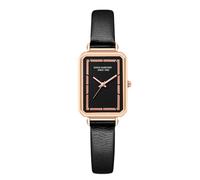 RORIOS Reloj Vintage Rectangular Mujer Correa de Cuero Relojes Analógico Quartzo con Esfera Elegante Moda Multiestilo para Mujeres/Adolescentes Negro