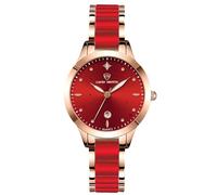 RORIOS Relojes Acero Inoxidable para Mujer Reloj Movimiento de Cuarzo Reloj Clásico Vestir Reloj de Pulsera Cerámica Señoras Reloj Luminoso Analógico
