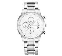 RORIOS Relojes Analógico de Cuarzo para Hombre Impermeable Cronografo Reloj de Pulsera Luminoso Fecha con Correa de Acero Inoxidable para Negocio