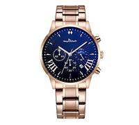 RORIOS Relojes de Hombre 3ATM Multifunctional Negocios Analógico Cuarzo Reloj de Pulsera Deportivos Cronógrafo Reloj Acero Inoxidable