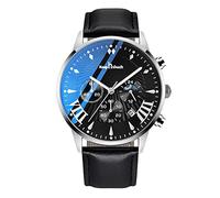 RORIOS Relojes de Hombre 3ATM Multifunctional Negocios Analógico Cuarzo Reloj de Pulsera Deportivos Cronógrafo Reloj con Correa de Cuero