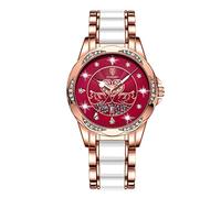RORIOS Relojes de Mujer Luminoso Diamante Analógico de Cuarzo Reloj con Correa en Acero Inoxidable Moda Impermeable Relojes de Pulsera